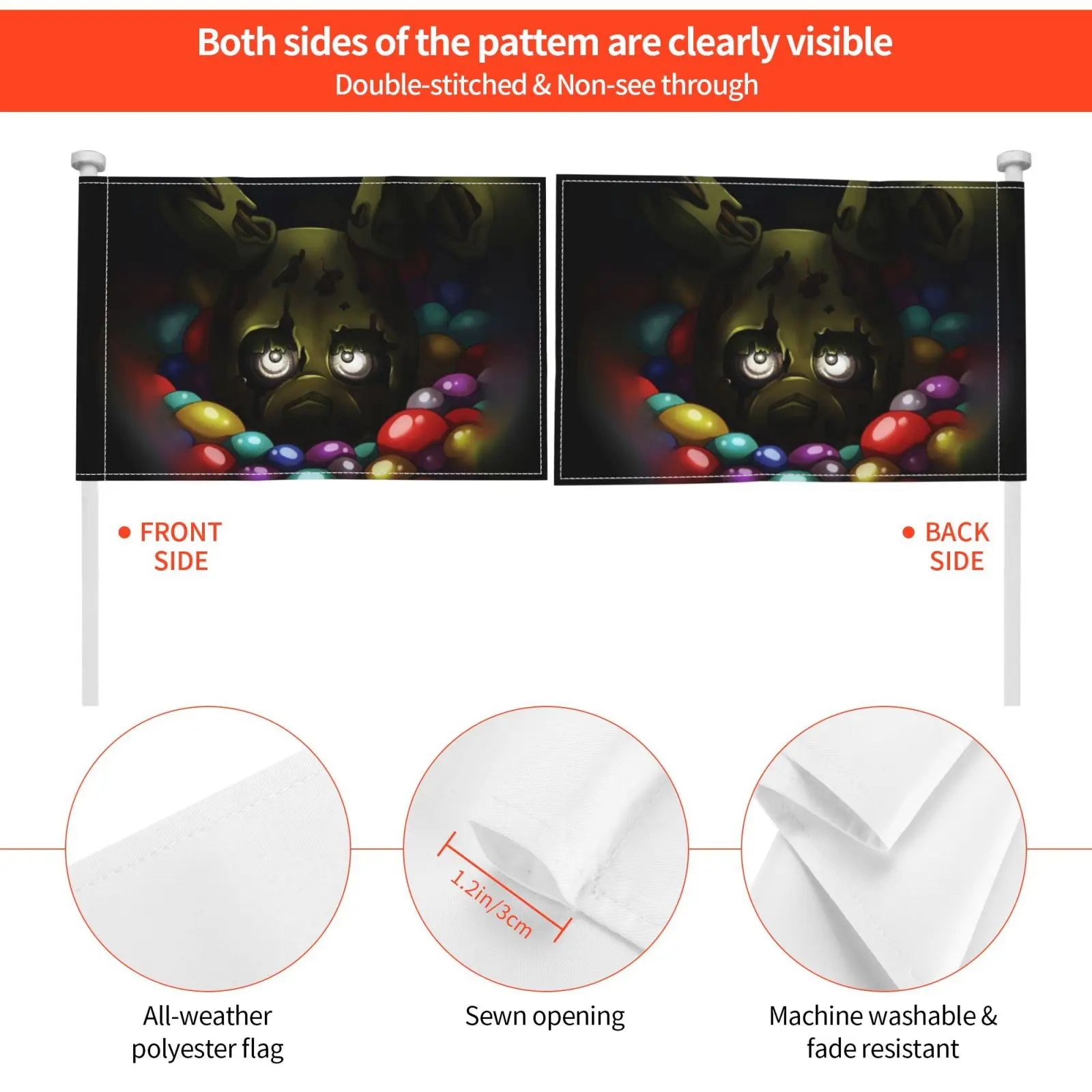 Подвесная Ловушка-флаг в яму Автомобильный флаг забавная ловушка для весны Fnaf Fnaf3