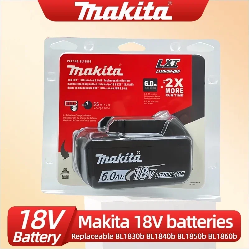 Оригинальный/подлинный аккумулятор Makita 6000 мАч для 18 В BL1830B BL1850B BL1850 BL1840 BL1860 BL1815