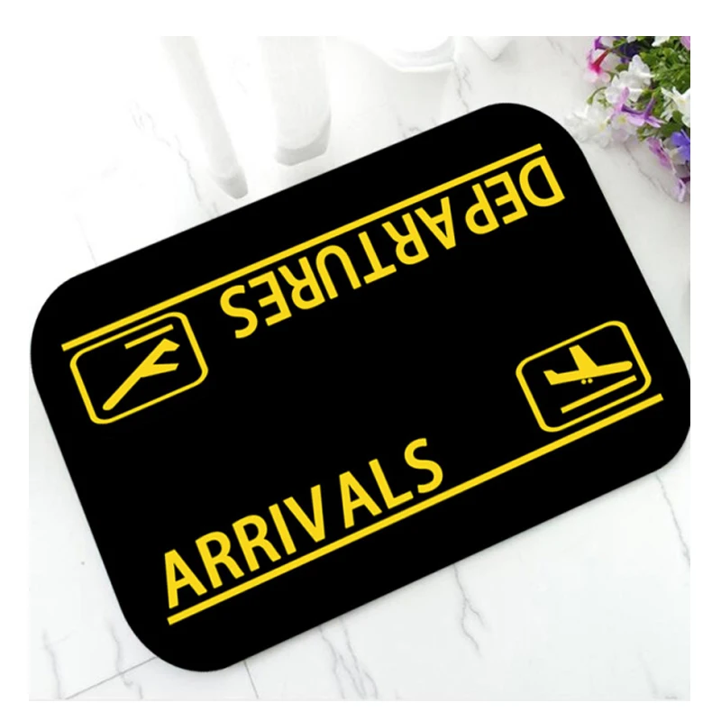 

Airplane Arrivals Departures Front Door Mat Floor Rug Carpets for Bathroom Kitchen Non-Slip Entryway Hallway Welcome Doormat