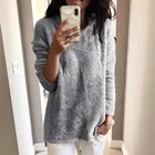 Женский свитер Зима 2022 теплый вязаный пуловер корейский длинный рукав шерстяная туника свободного размера плюс свитер сексуальный розовый пуловер свитер