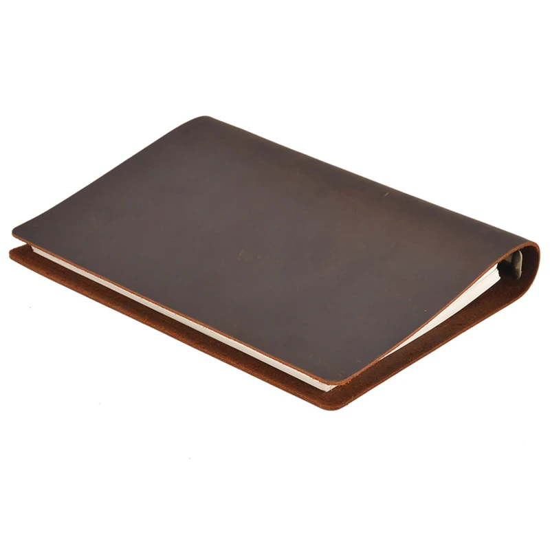 

A5 Loose-leaf Paper Cowhide Notebook Sketchbook Diary Retro Genuine Leather Cover Note Book Stationery School Office Supplies
