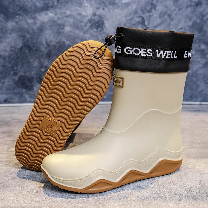 Мужская нескользящая водонепроницаемая обувь со средней трубкой модные уличные