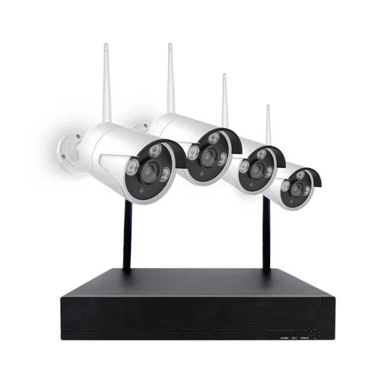 

Wireless Security Camera System 4pcs WiFi PoE Bullet 1080P CCTV Security Camera