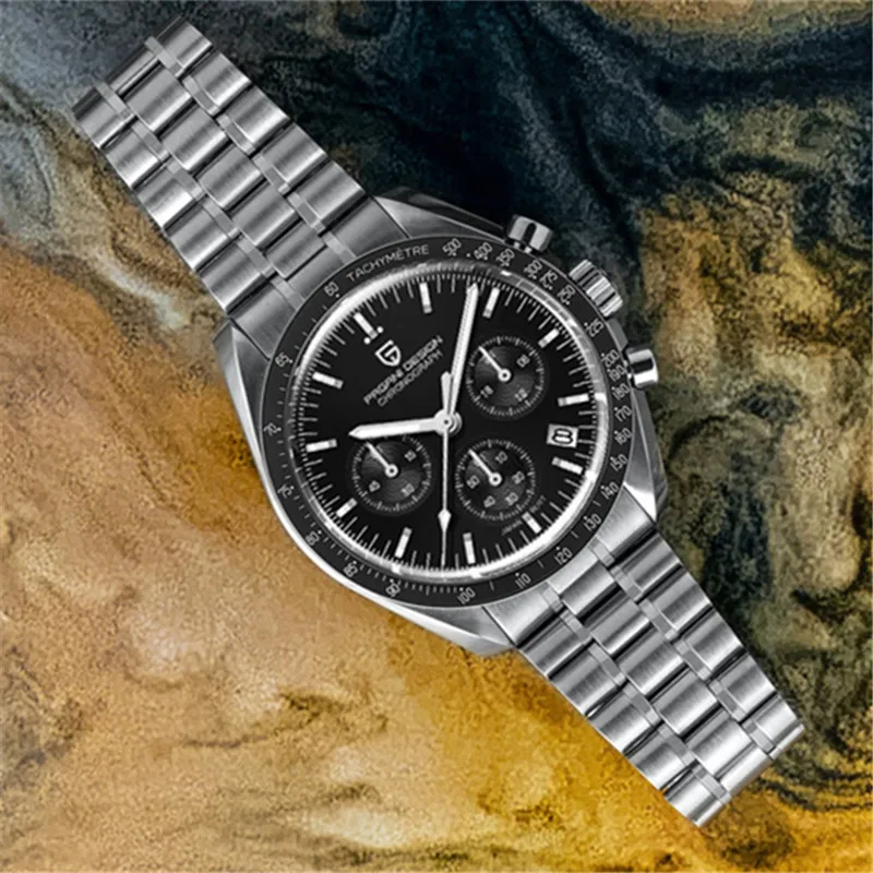 

NEW Men's Watches PAGANI DESIGN Chronograph Top Brand Luxury Quartz Stainless steel Japan VK63 Fashion Watch Men 100M Diver 1705