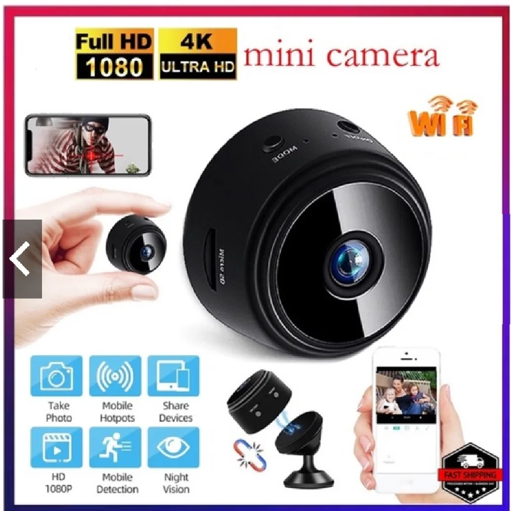 

Cemera Mini A9 1080P High Definition WIFI CCTV IP Night View Voice Video Security Wireless Security Cameras with Night Vision