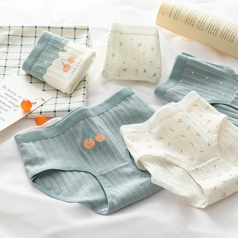 

Женские хлопковые трусики, трусы с принтом вишни, нижнее белье, женские трусы, Kawaii, нижнее белье, трусики, M-XL, трусики с низкой талией