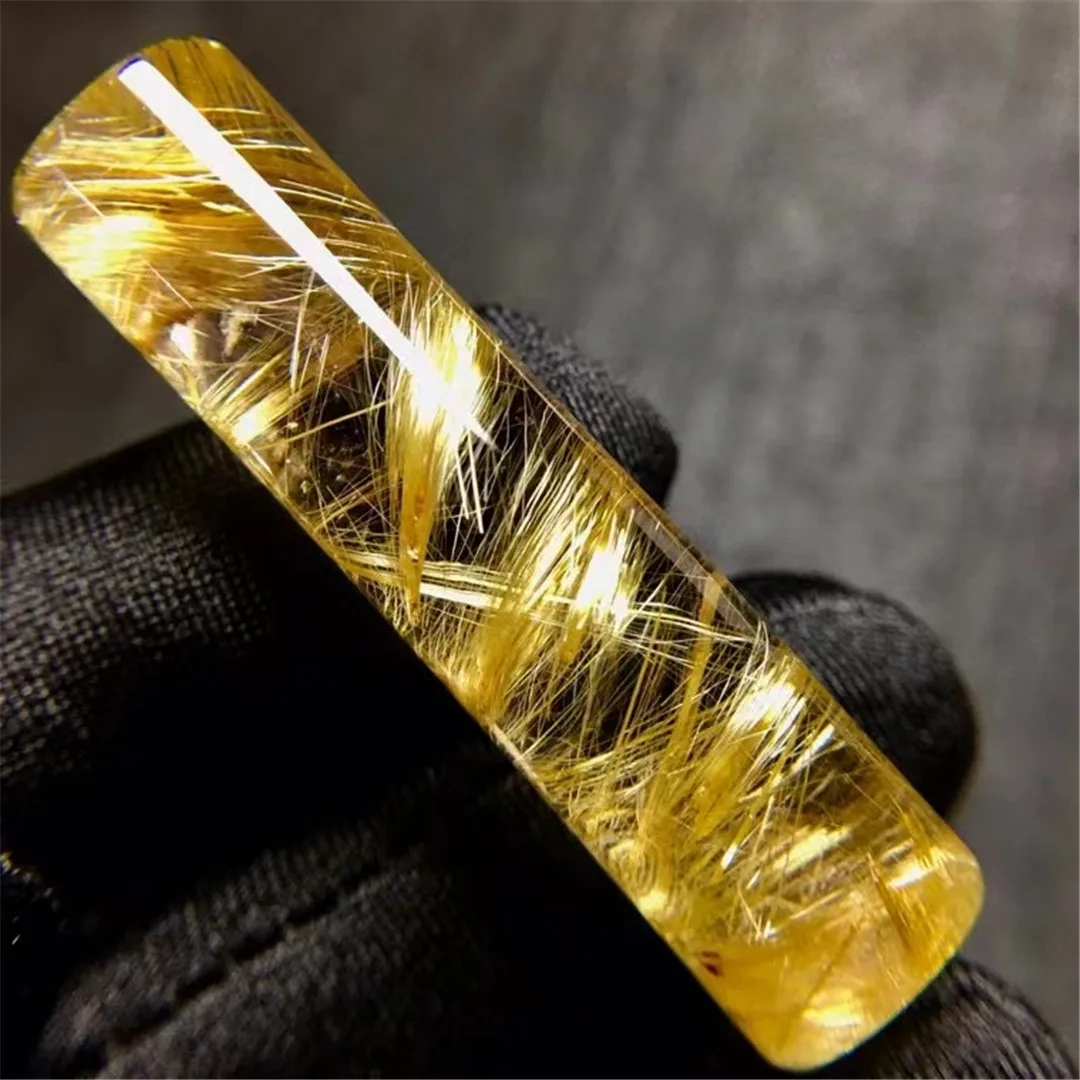 

Ожерелье из натурального кварца с рутилированным золотом, ювелирные изделия для женщин и мужчин, Подарочные кристаллы богатства, бусины ...