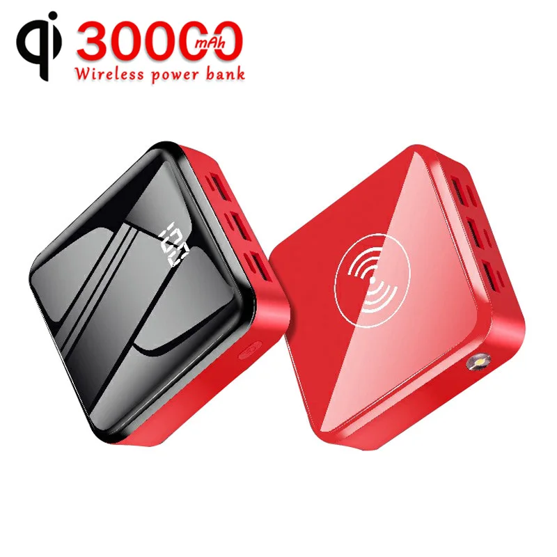 

30000mAh Mini Wireless Power Bank Portable Digital Display Fast Charging External Battery Charger for Xiaomi iPhone Huawei