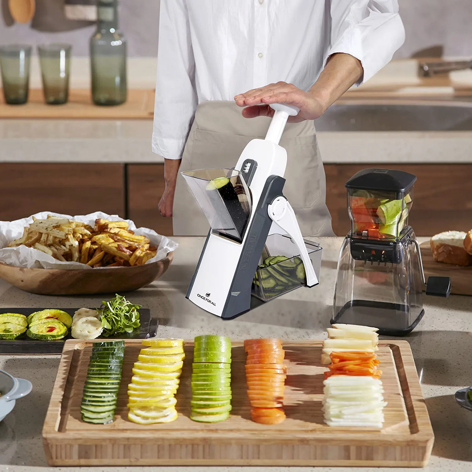 Безопасная нарезка-мандолина 5 в 1 измельчитель овощей резак для картофеля