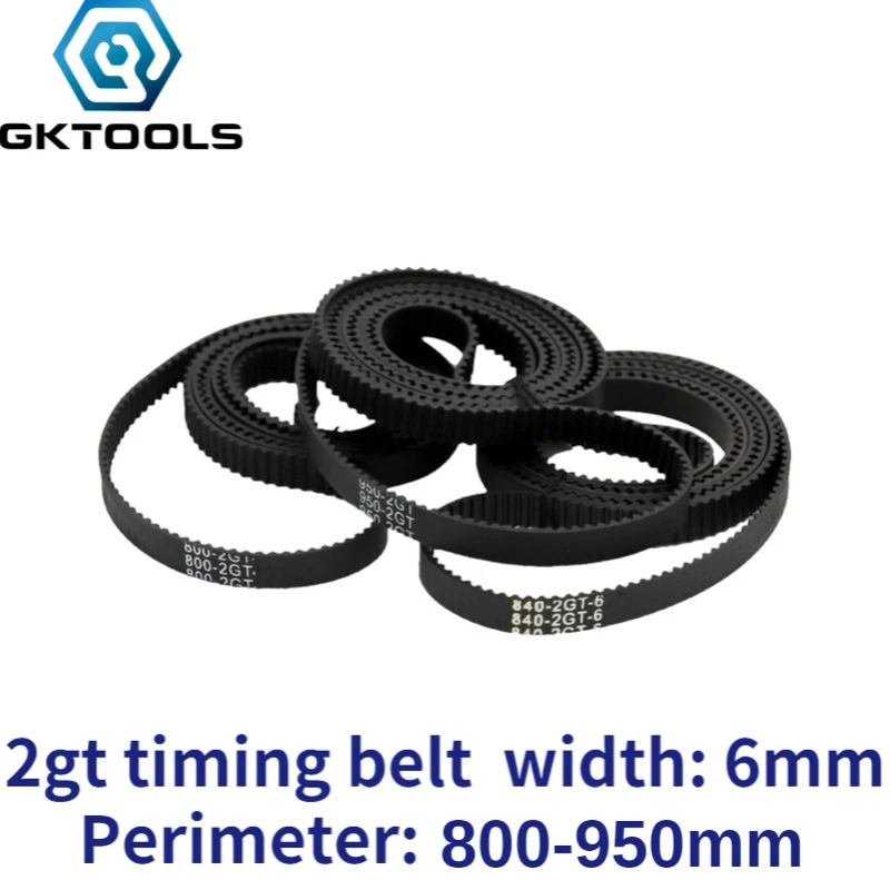 

Резиновый ремень ГРМ GKTOOLS 2GT 6 мм черный 800-950 мм