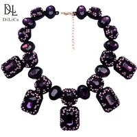 dilica gorgeous crystal statement necklace for women rhinestone maxi bib necklaces chunky choker jewelry