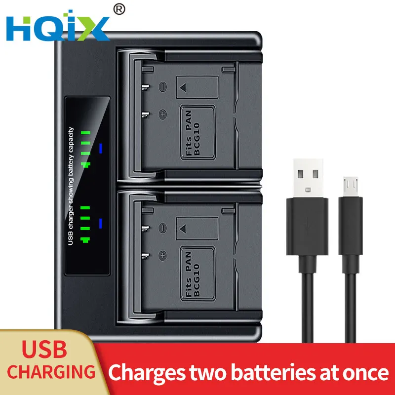 

HQIX for Leica V-LUX30 LUX40 LUX20 Camera BP-DC7-E Dual Charger Battery