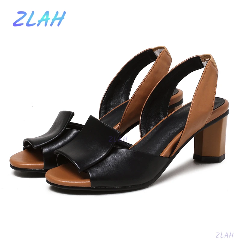 

Women's Sandals Fashion New Word Buckle High Heels Women's Fish Mouth Thick Heel Shoes Party Shoes Sandals