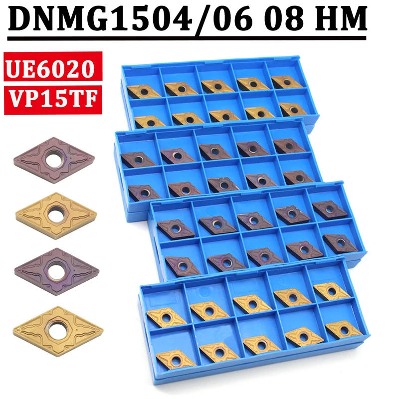 

10 шт. вставки для токарных станков DNMG150408 DNMG150608 HM UE6020 VP15TF внешние токарные инструменты твердосплавные вставки DNMG металлические вставки для токарных станков