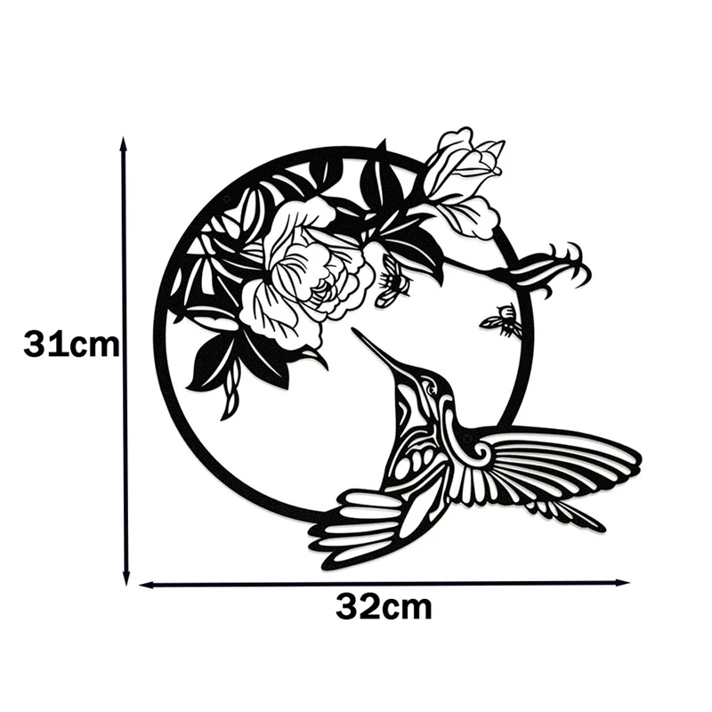 Металлический Настенный декор в виде Луны и бабочки стиле бохо с цветами для дома