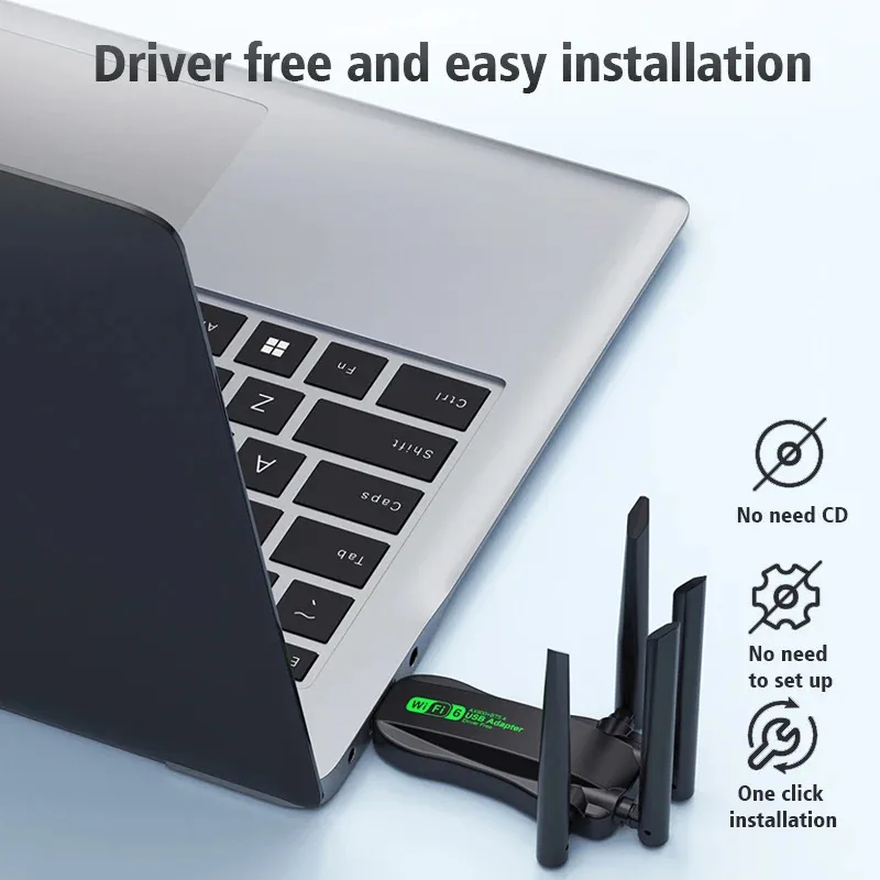 Фото Беспроводной USB-адаптер KEBIDUMEI WIFI6 Bluetooth 5.4, 2,4G/5Ghz, 900 Мбит/с, двухдиапазонный, с 4 антеннами, сетевая карта Wi-Fi, донгл для WIN10/11 №2