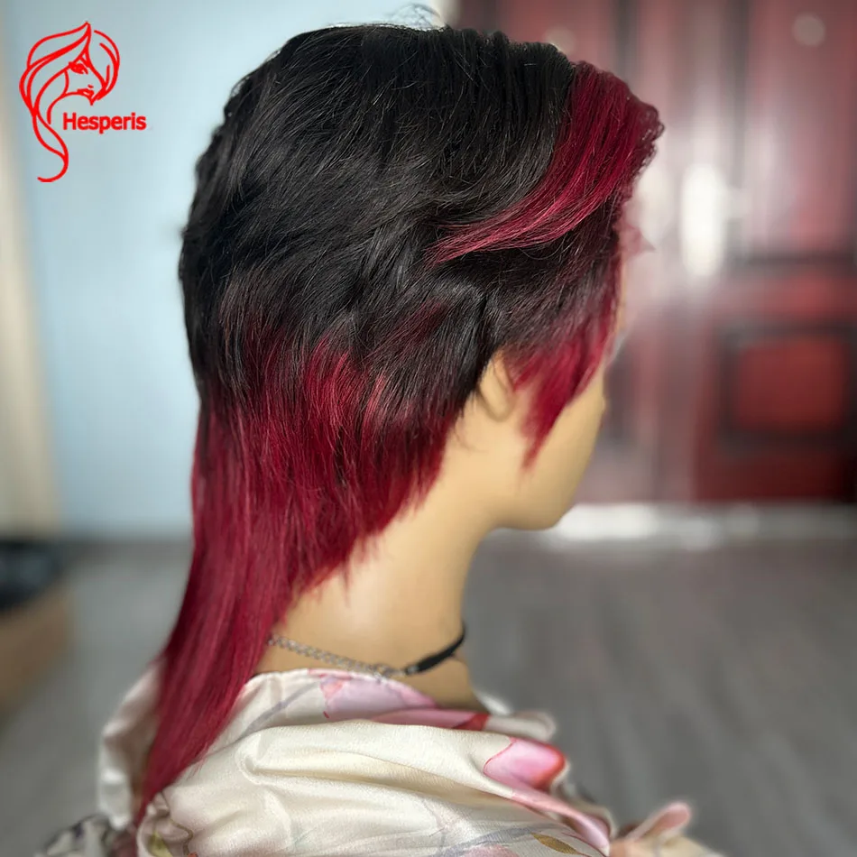 Hesperis красный 13x 6 кружевной передний парик из человеческих волос ласточкин хвост