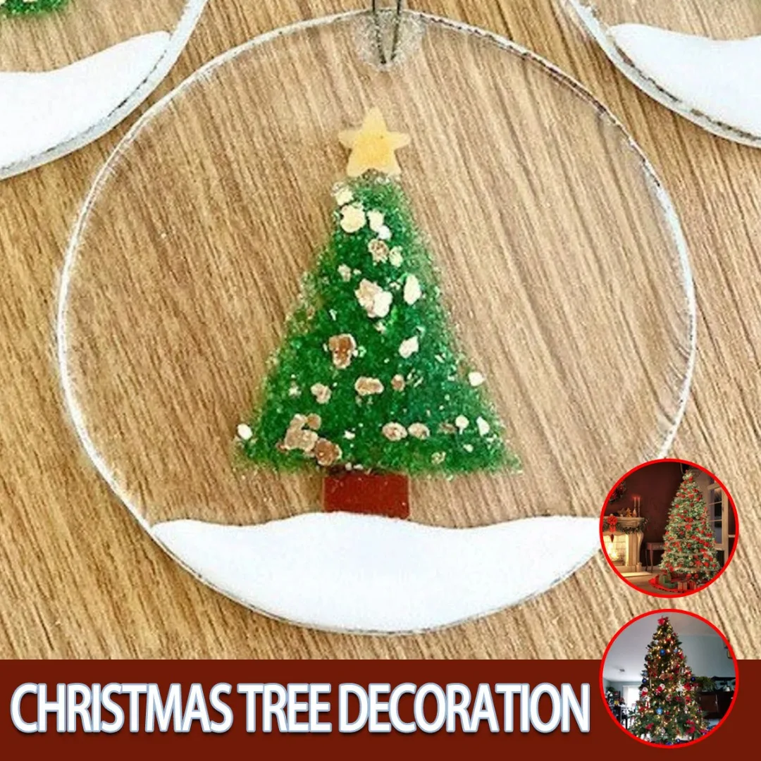 

Подвеска для украшения рождественской елки, подвесное украшение для дома, акриловая плоская подвеска, подарки, дверь в виде ветки Рождества, фотоэлемент для праздника