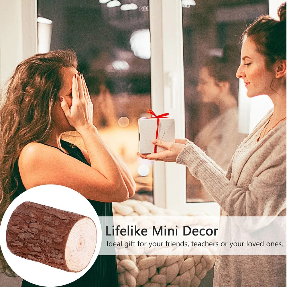 2 шт. игрушка деревянный ворс реквизит украшение модель пень настольный