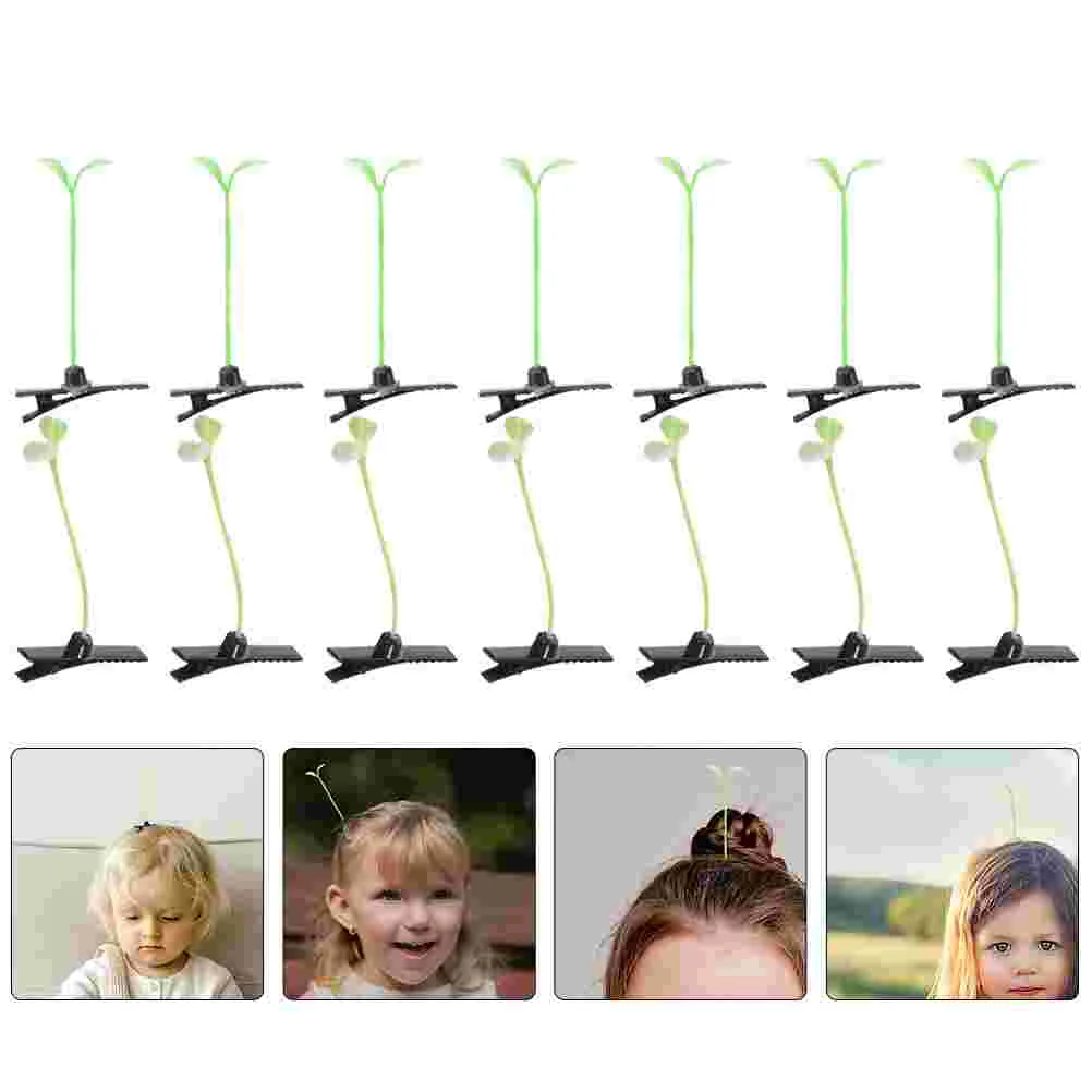 

50 Pcs Hair Clips Girls Bean Sprouts Hairpin Thin Cute Accessories Grass Kawaii Plastic Child