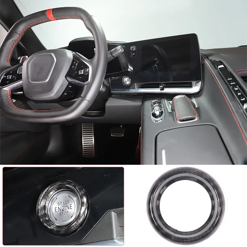 

For Chevrolet Corvette C8 Stingray Z51 Z06 2020-2023 ABS Push Start Button Ring Cover Trim Auto Accessories