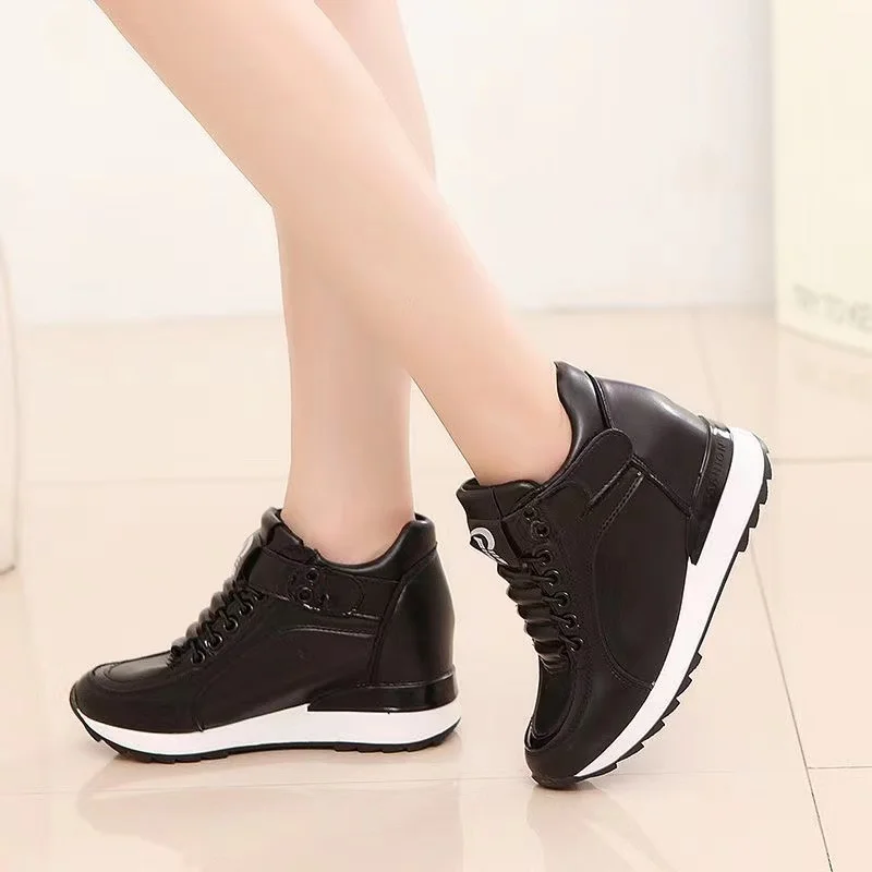 Fashion Stealth Height Increasing Womens Shoes Platform Sneakers Wedge Shoes for Women Casual HIgh-Top Shoe Sneakers Woman