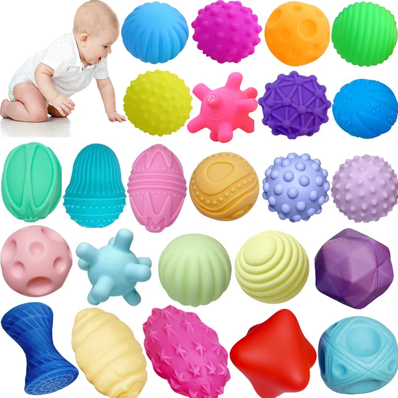 Детские игрушки сенсорные шарики в наборе текстурированные массажные для рук