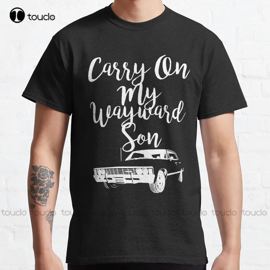 

Carry On My Wayward Son - Supernatural Classic T-Shirt Tee Shirts Mens Custom Aldult Teen Unisex Digital Printing Tee Shirt