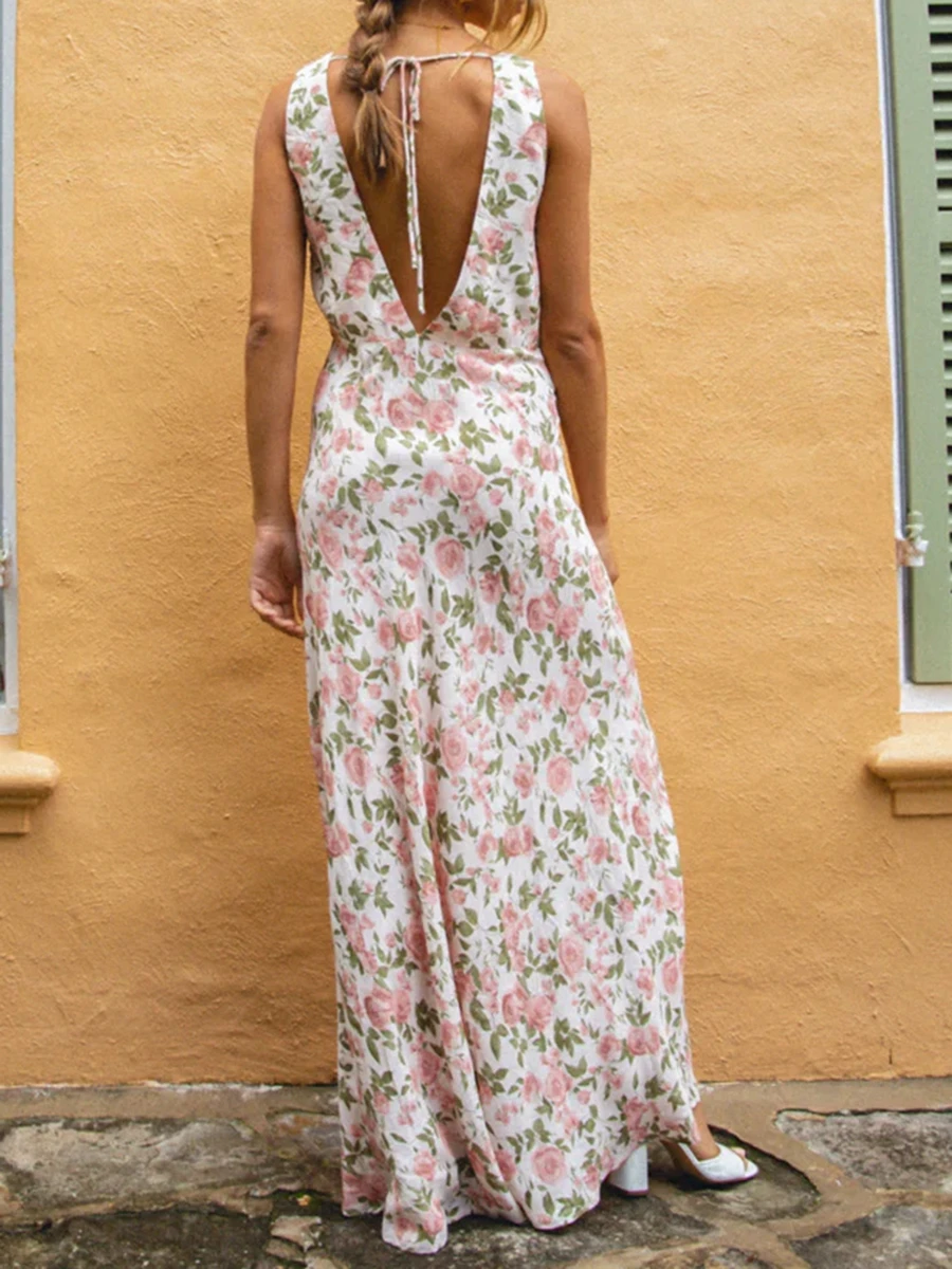 Женское платье макси в стиле бохо длинное Повседневное с цветочным принтом и