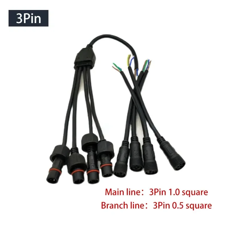 

Водонепроницаемый адаптер для разветвителя проводов Y-типа IP67 1–2/3/4/5 Тип 2 3 4-контактный кабельный разъем Открытый светодиодный светильник Мужской Женский разъем Провод