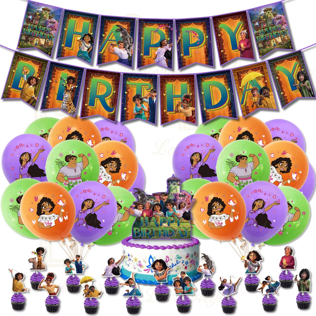 

Disney Encanto Birthday Decorations Party Supplies Ballon Backdrop Cake Topper Background Kids Supplies Toys for Children