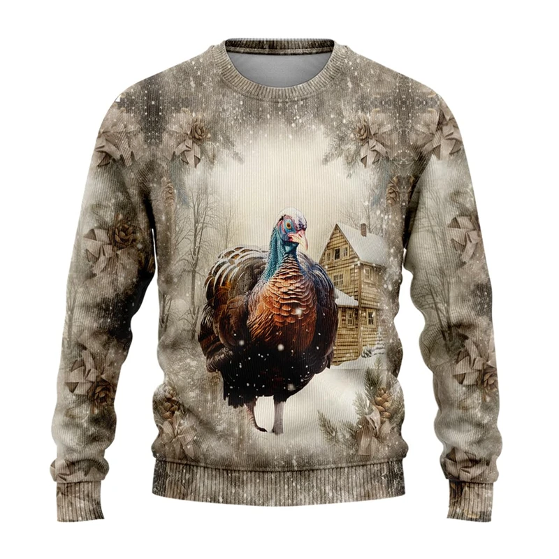 Farm Animal Graphic Sweatshirts Fashion Donkey Sheep Chicken Cow Ugly Christmas Sweater Harajuku Unisex Y2k Pullovers