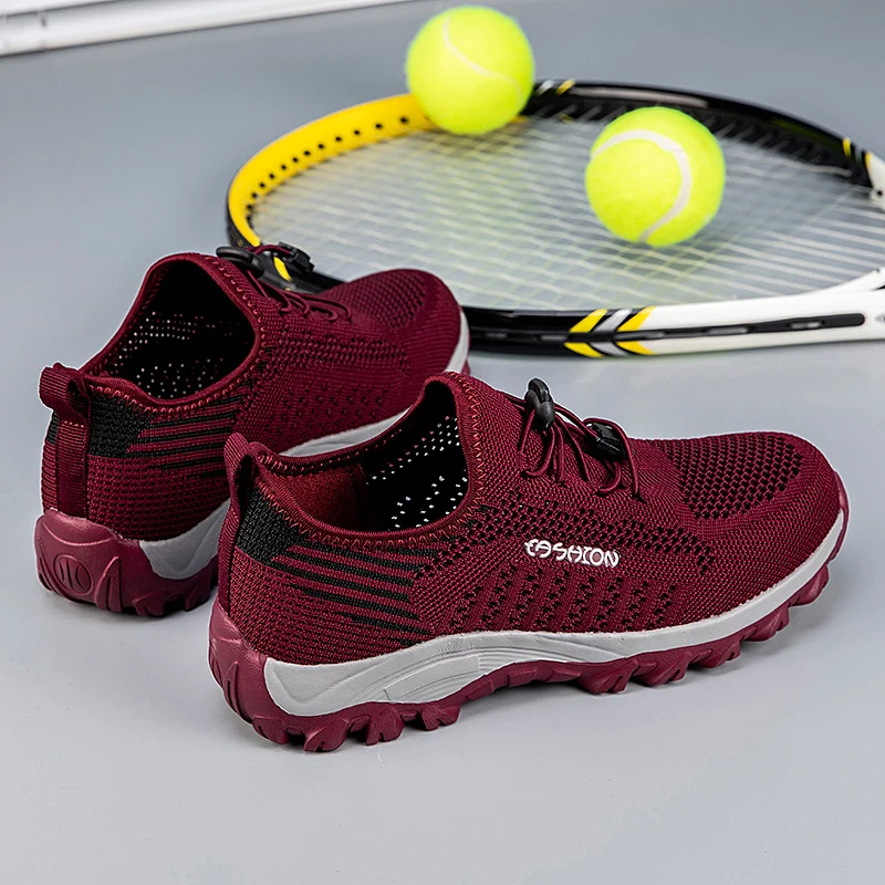 Fujeak Breathable Ladies Casual Sneakers Women Running Shoes Outdoor Walking Jogging Sneaker Lace Up Light Mesh Athletic Shoes