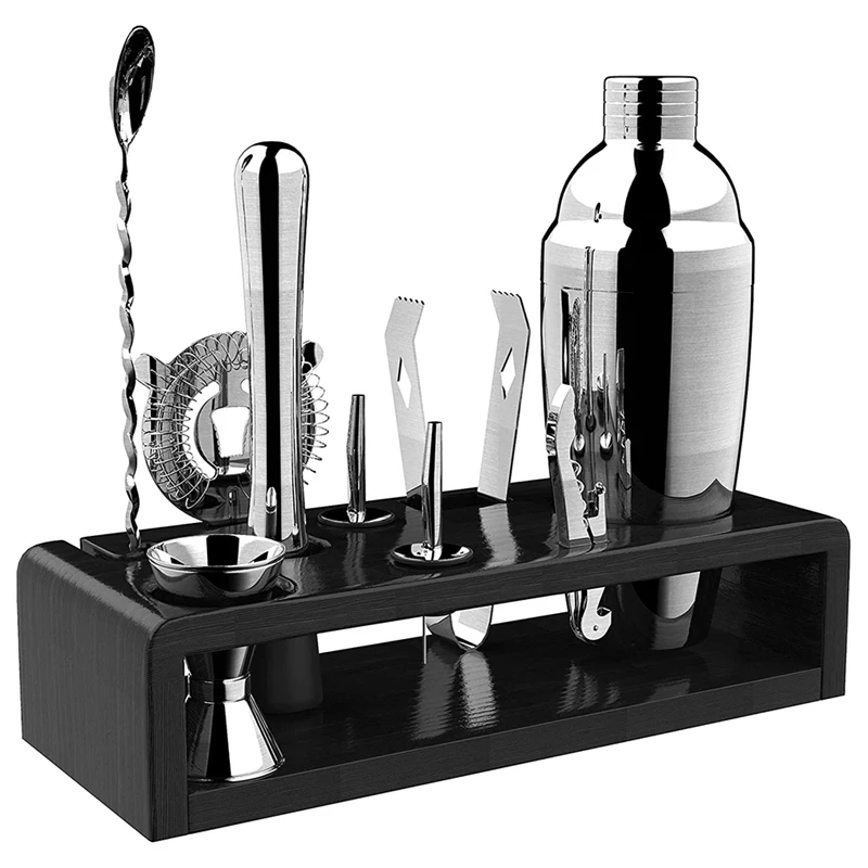 

HOT-Cocktail Shaker Set Bartender Kit With Stand Bar Set For Drink Mixing Bartending Tools For Home Bars, Parties