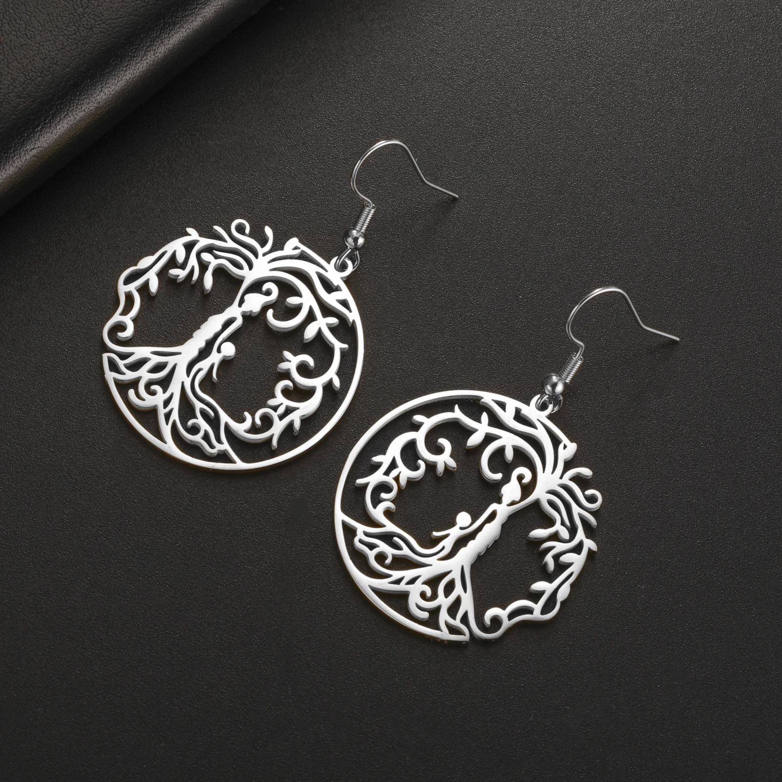 LIKGREAT Серьги-подвески Древо жизни для девочек и мальчиков из нержавеющей стали