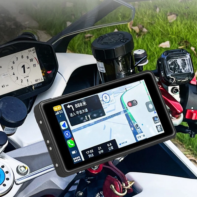 Мотоциклетный видеорегистратор Carplay Android Авто TPMS двойные HD 2K камеры GPS 5-дюймовый