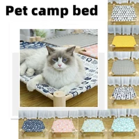 wooden pet cat camping bed removable elevated cat house solid wood cat nest kennel four seasons universal cat baskets