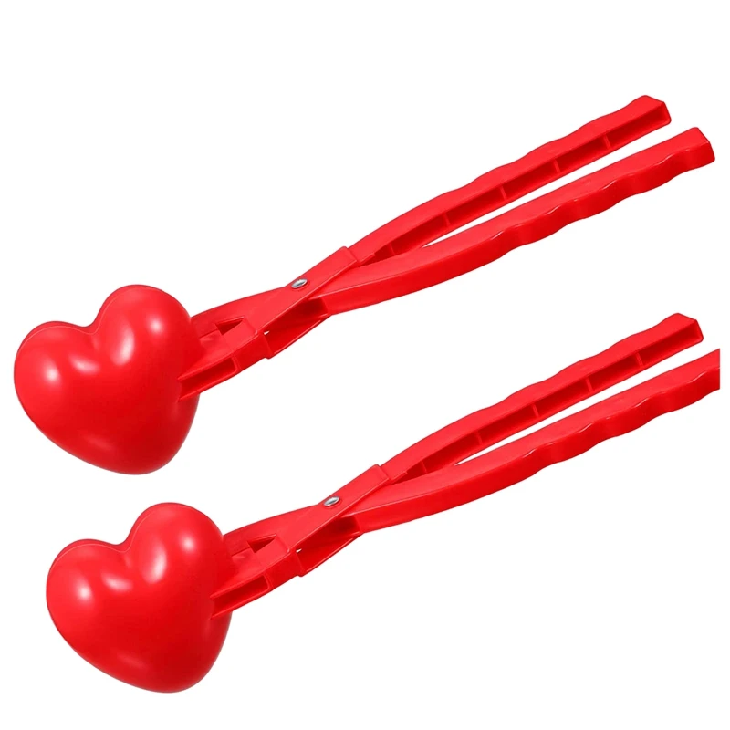 

NEW-Heart Snowball Toys,Snow Toys For Kids Outdoor,Fun Winter Snow Ball Fight Games Snow Ball Maker With Handle