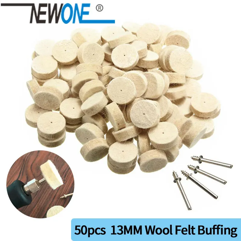 

50Pcs 13MM Wool Felt Buffing Wheel Grinding Polishing Pad+2Pcs 3.2 mm Shanks for Proxxon Dremel Rotary Tool