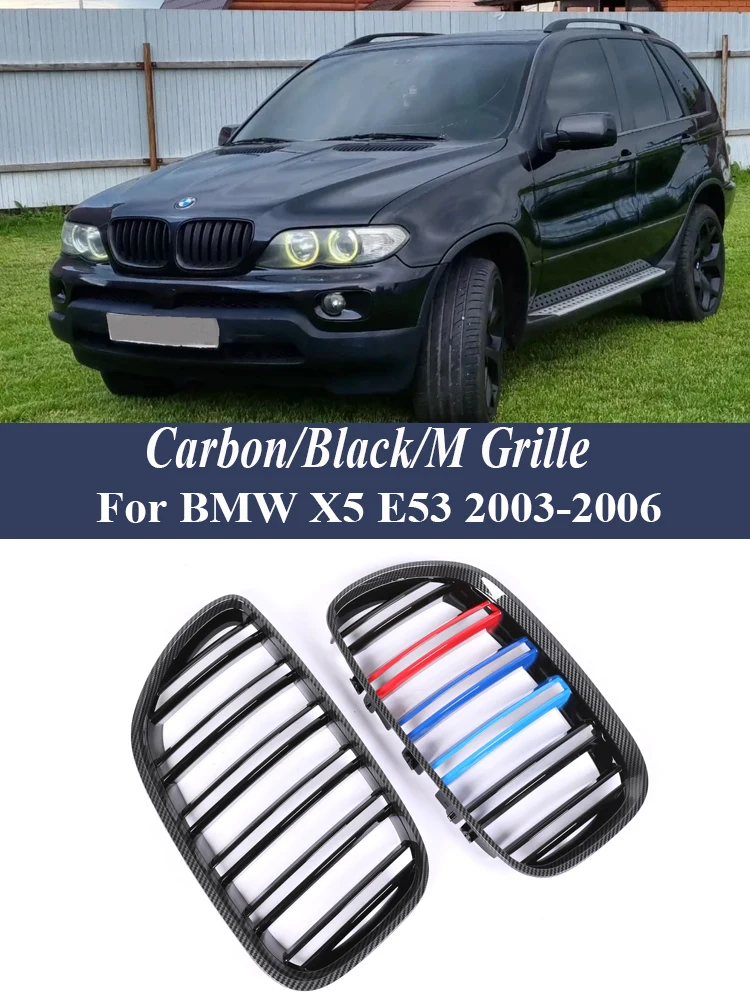 Передний бампер Kindey Grille Carbon M Style для BMW X5 E53 2004 2005 2006 X5M Внешние детали Внутренняя