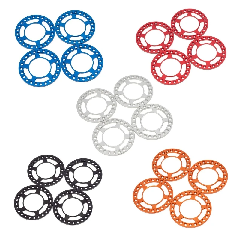 

Metal 1.9'' Wheel Rim Beadlock Rings for 1/10 TRX4 SCX10 90046 D90 with Screws