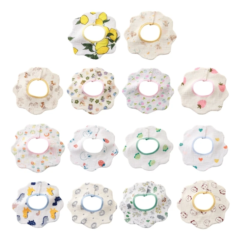 

Burp Cloths Baby Bibs Drooling Apron Cartoon Cotton Drooling Apron for Toddlers