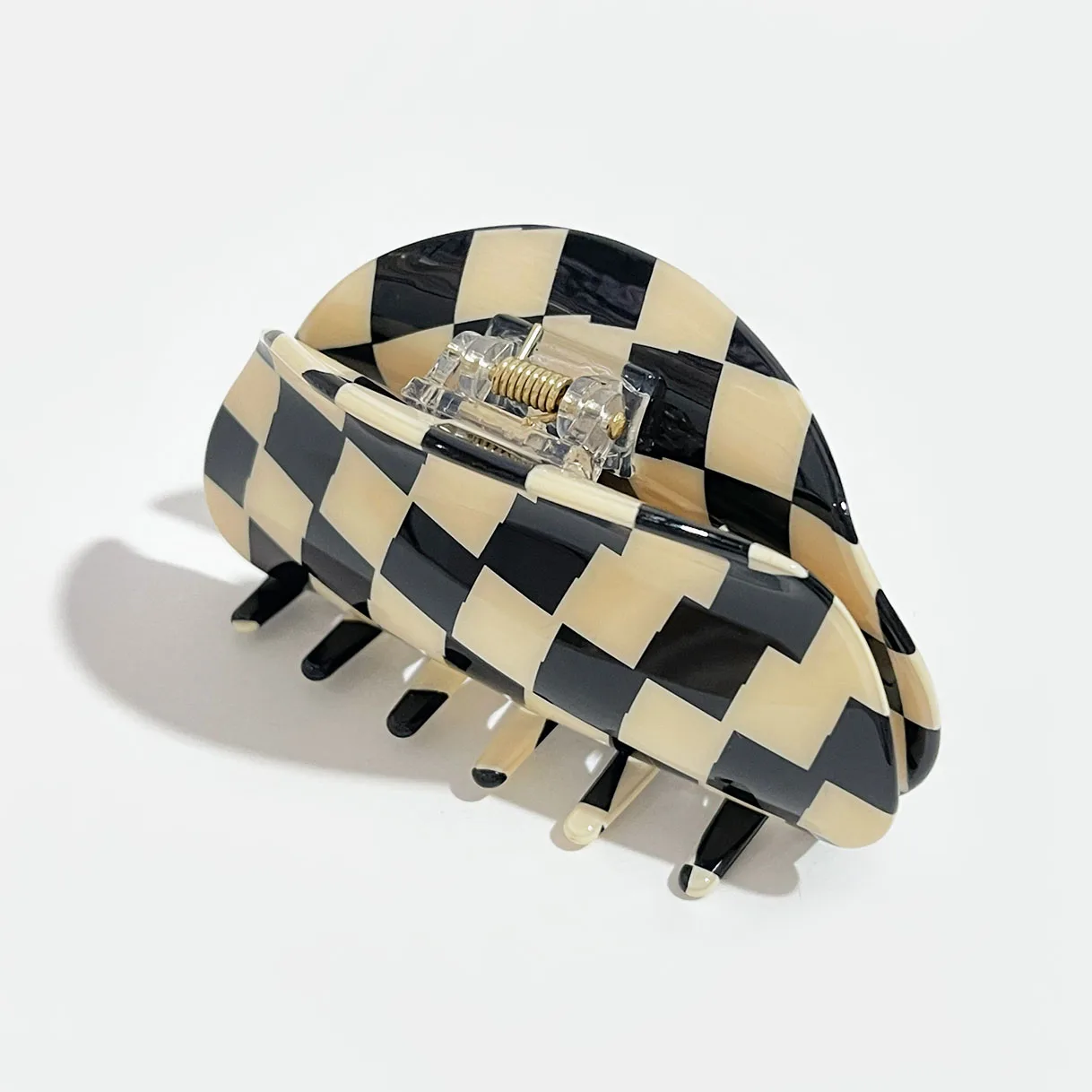 

Peri'sBox 10 Designs White & Black Plaid Hair Claw Jewelry Fashion Chic Geometric Resin Hair Clamps Accessories for Women