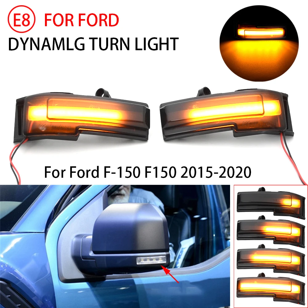 

Для Ford F-150 F150 2015 2016 2017 2018 2019 2020 Новый дымчатый светодиодный динамический сигнал поворота для зеркала заднего вида мигающие лампы