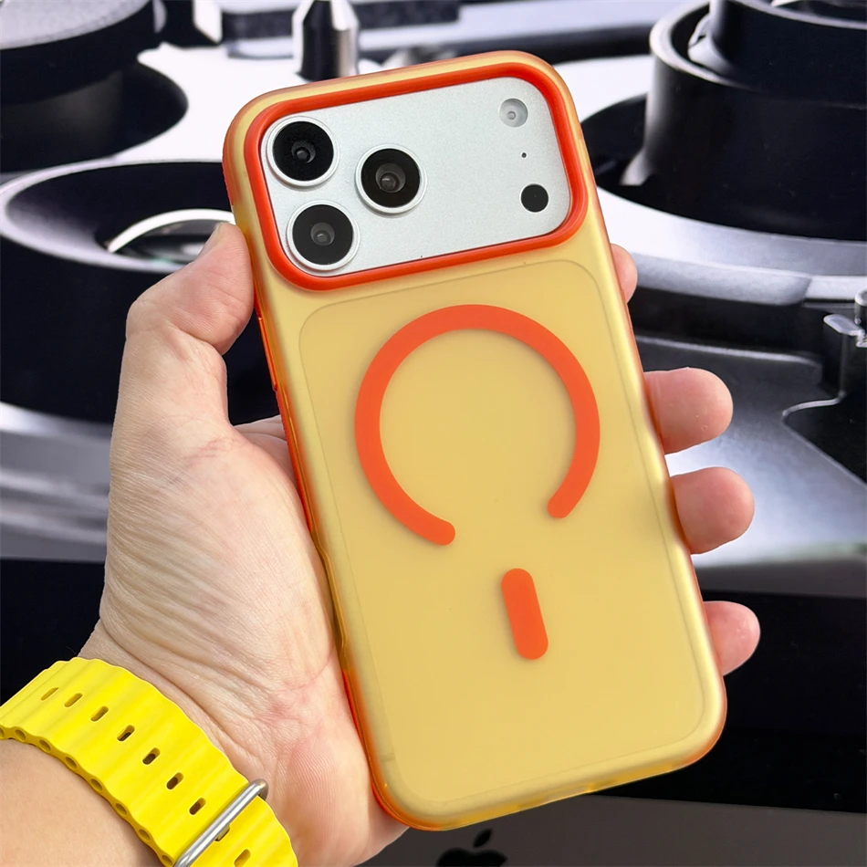 Фото 360 °   Магнитный кронштейн в цвете допамин ‌   Чехол для iPhone 17 Pro Max 16 15 14 Pro, противоударный, с металлической подставкой Magsafe, защитный чехол-броня №4