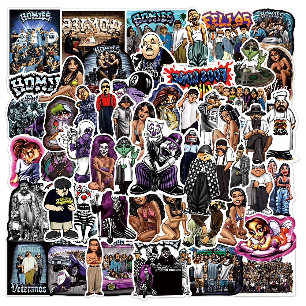 

10/30/50/100PCS Rap Greeting Homies Fun Brother Friend Cartoon Sticker DIY Phone Laptop Luggage Skateboard Graffiti Decals Fun