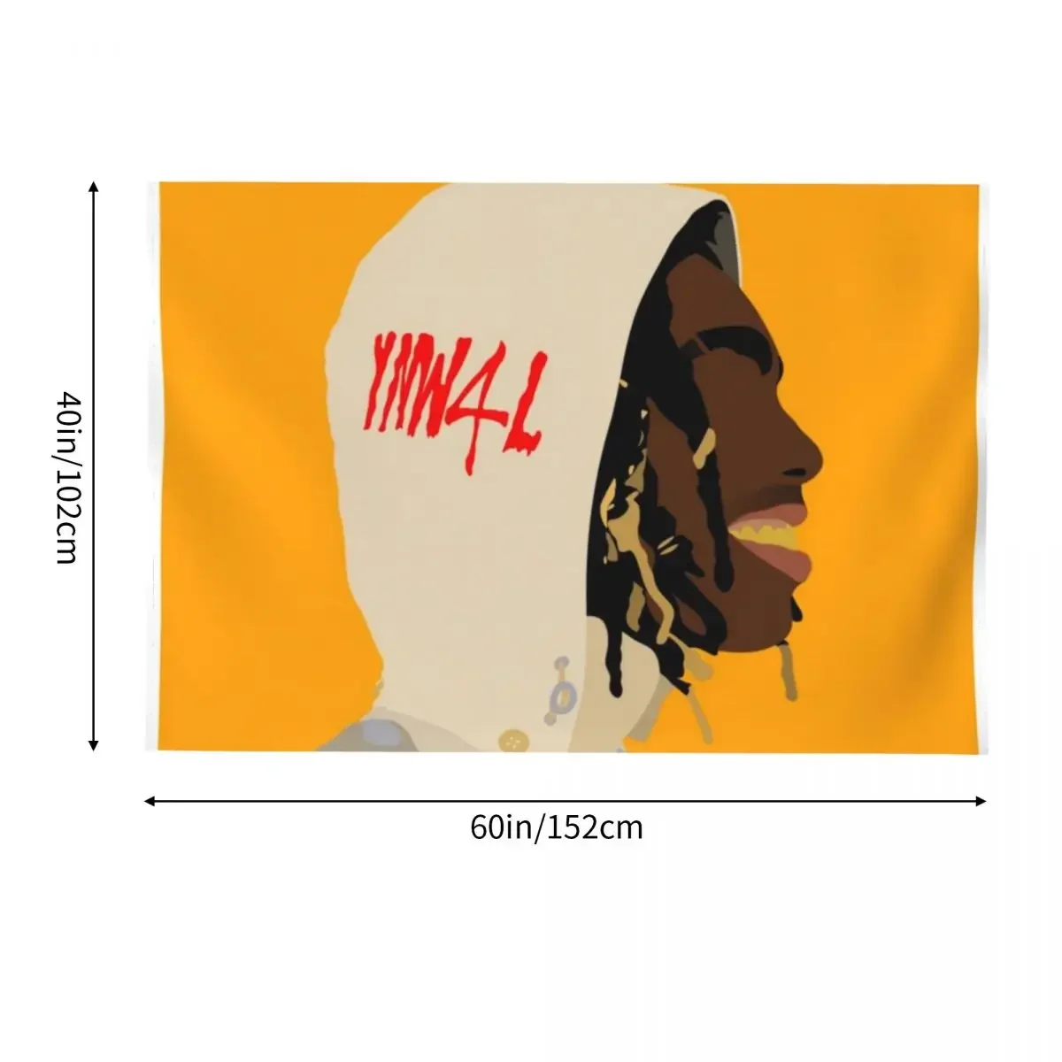 YNW Melly Гобелен Украшение комнаты Эстетический ковер на стене