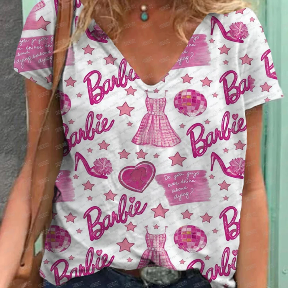 Повседневная женская футбольная футболка с V-образным вырезом