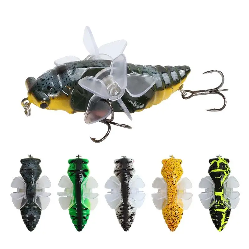 

Artificial Cicada Popper Whopper Topwater Fishing Lures 15.4g7.5cm Wobblers Rotating Double Propeller Trolling Tackle