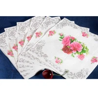 3333cm 20pcslot flower cluster vintage tissues decoupage servilletas table paper napkins elegant wedding theme party decor